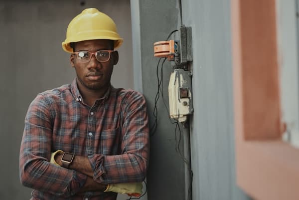 HVAC technician servicing a unit
